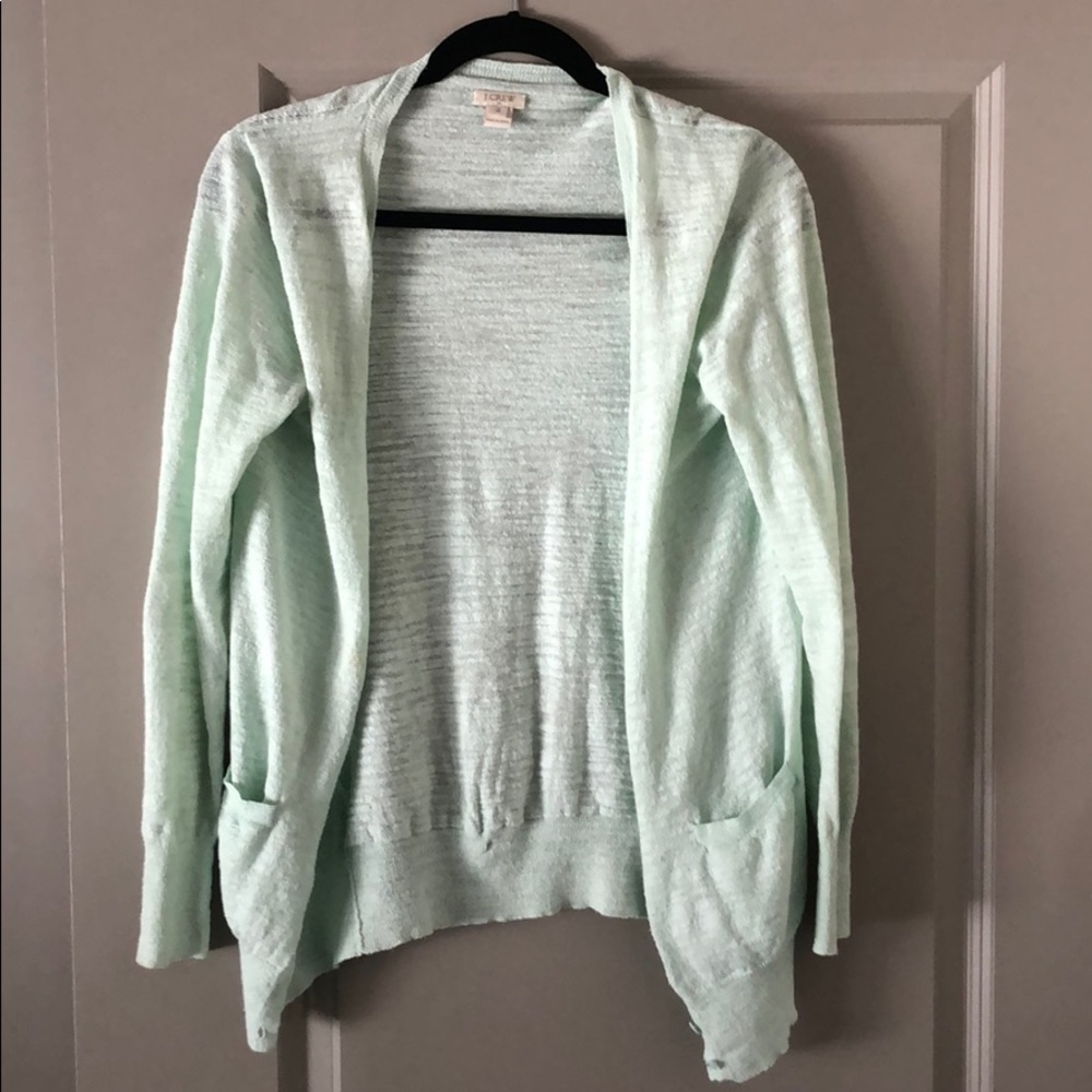Sea foam green J.crew cardigan!